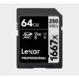 Lexar SDXC Pro 1667X UHS-II U3 R250/W120 (V60) 64GB