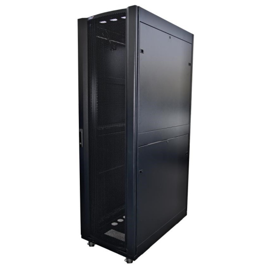 LEXI-Net 19" stojanový rozvaděč 42U 800x1200 rozebiratelný, kolečka, 1000kg, perforované dveře, černý LEXI-Net 19" stojanový rozvaděč 42U 800x1200 rozebiratelný, kolečka, 1000kg, perforované dveře, černý