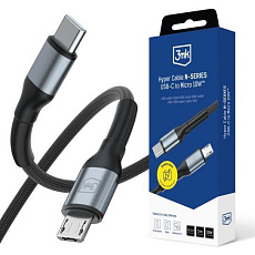 3mk Hyper Cable N-SERIES C to Micro 3m QC 3.0 5V/2A 10W Black