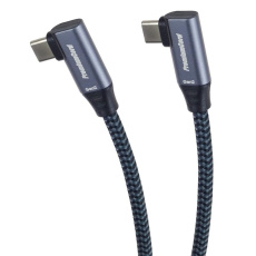 PremiumCord USB-C 2x zahnutý kabel ( USB 3.2 GEN 2x2, 5A, 100W, 20Gbit/s ) bavlněný oplet, délka: 0,5m PremiumCord USB-C 2x zahnutý kabel ( USB 3.2 GEN 2x2, 5A, 100W, 20Gbit/s ) bavlněný oplet, délka: 0,5m