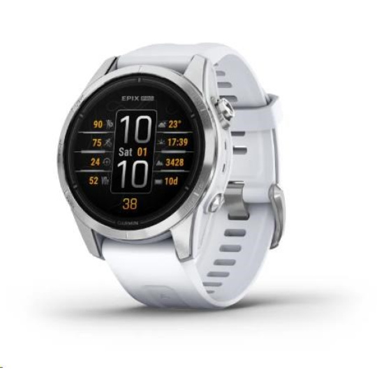 Garmin epix™ Pro (Gen 2) – Standard Edition | 42 mm, Silver / Whitestone Band