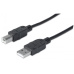 MANHATTAN Kabel USB 2.0 A-B propojovací 3m, černý