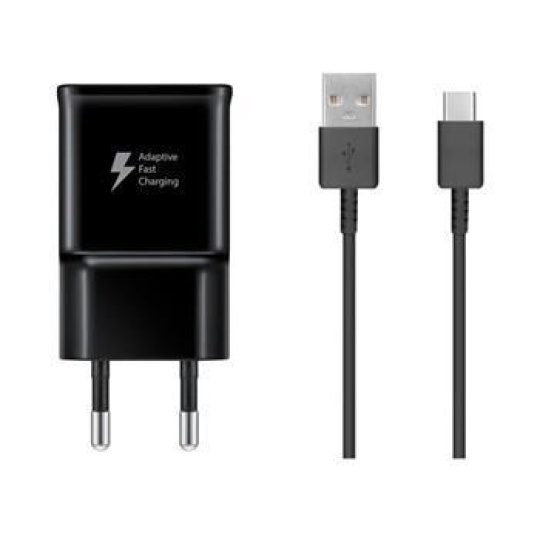 Samsung 15W Cestovní nabíječka + USB-C Datový Kabel Black (OOB Bulk)