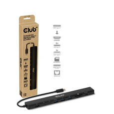 Club3D Dokovací stanice USB-C 10v1, 1xHDMI, 3xUSB-C, 3xUSB, 1xRJ45, černá