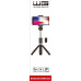 BAZAR - WG - Selfie tyč WG 6, Selfie tyč + tripod, teleskopická, s bluetooth tlačítkem, černá - Poškozený obal (Komplet)