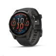 Garmin fenix® 8 – 43 mm, AMOLED, Sapphire, Carbon grey DLC titanium, Black / Pebble grey se silikonovým řemínkem, EU