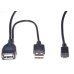 PREMIUMCORD USB redukce kabel USB A/female+USB A/male - Micro USB/male OTG