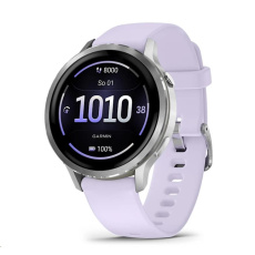 Garmin Venu® 4 - 41 mm Silver / Periwinkle silikonový řemínek
