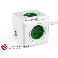 Allocacoc PowerCube Extended USB Green (1,5m) Allocacoc PowerCube Extended USB Green (1,5m)