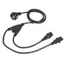 C-TECH kabel síťový 220/230V napájecí, 1,8m, rozdvojka Y, VDE