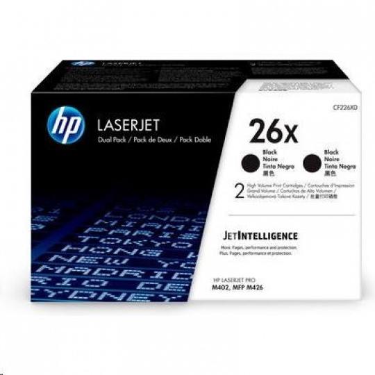 HP 26X 2-pack High Yield Black Original LaserJet Toner Cartridges (CF226XD) (9,000 / 9,000 pages)