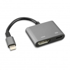 4smarts adaptér Lightning / Lightning + HDMI, černá 4smarts adaptér Lightning / Lightning + HDMI, černá