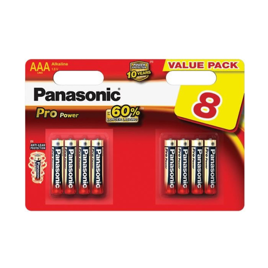 PANASONIC Alkalické baterie - Pro Power AAA 4+4F 1,5V balení - 8ks