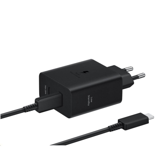 Samsung Dual USB-C 50W Cestovní nabíječka + USB-C Datový Kabel Black Samsung Dual USB-C 50W Cestovní nabíječka + USB-C Datový Kabel Black