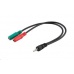 PREMIUMCORD Adaptér Jack 3,5mm 4pin - 2x stereo Jack 3,5mm, redukce (M/2xF, 4 pólový)