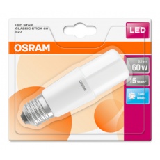 OSRAM LED STAR CL STICK Fros. 8W 840 E27 806lm 4000K (CRI 80) 15000h A+ (Krabička 1ks) OSRAM LED STAR CL STICK Fros. 8W 840 E27 806lm 4000K (CRI 80) 15000h A+ (Krabička 1ks)