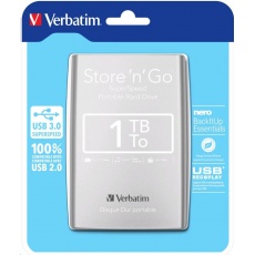 VERBATIM HDD 2.5" 1TB Store 'n' Go USB 3.0 , stříbrný