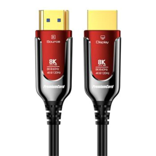PREMIUMCORD Ultra High Speed HDMI 2.1 optický fiber kabel 8K@60Hz, zlacené 30m PREMIUMCORD Ultra High Speed HDMI 2.1 optický fiber kabel 8K@60Hz, zlacené 30m