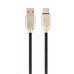 GEMBIRD Kabel USB 2.0 AM na Type-C kabel (AM/CM), 1m, pogumovaný, černý, blister, PREMIUM QUALITY