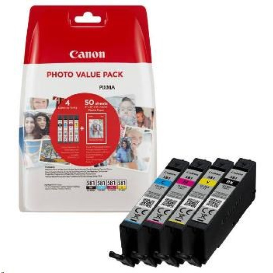 Canon CARTRIDGE CLI-581 BK/C/M/Y PHOTO VALUE pro PIXMA TS615x,625x,635x,815x, 825x ( 200 str.)