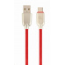 GEMBIRD Kabel USB-A na USB-C kabel (AM/CM), 2m, pogumovaný, červený, blister