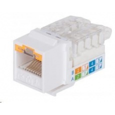 Intellinet Locking Cat6 Keystone Jack, UTP, Toolless, Locking Function, White