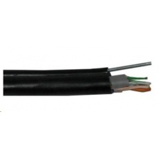 FTP kabel PlanetElite s nosným lankem, Cat5E, drát, venkovní PE+PVC, Fca, černý, 500m FTP kabel PlanetElite s nosným lankem, Cat5E, drát, venkovní PE+PVC, Fca, černý, 500m