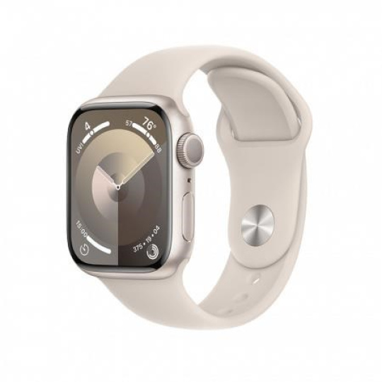 APPLE Watch Series 9 GPS 45mm Starlight Aluminium Case with Starlight Sport Band - M/L