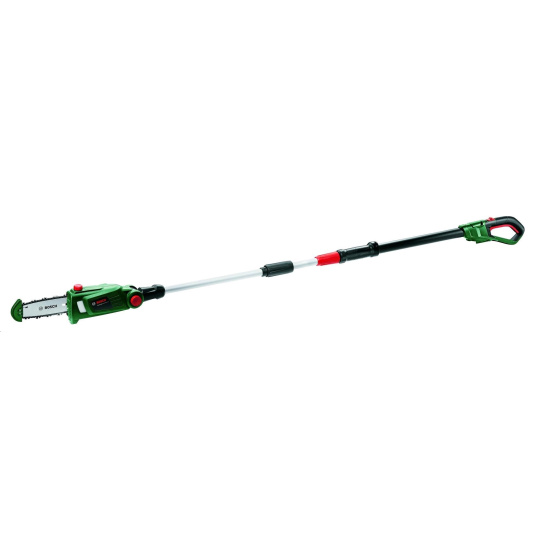 BOSCH UniversalChainPole 18, akumulátorový teleskopický prořezávač větví, 18 V, lišta 20 cm, rychlost řezu 4 m/s