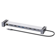 MANHATTAN Dokovací stanice USB-C 10v1, 2xHDMI, 2xUSB-C, 3xUSB, 1xRJ45, čtečka SD karet, šedá MANHATTAN Dokovací stanice USB-C 10v1, 2xHDMI, 2xUSB-C, 3xUSB, 1xRJ45, čtečka SD karet, šedá
