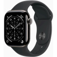 Apple Watch Series 11 GPS + Cellular 42mm Slate Titanium Case with Black Sport Band - M/L
