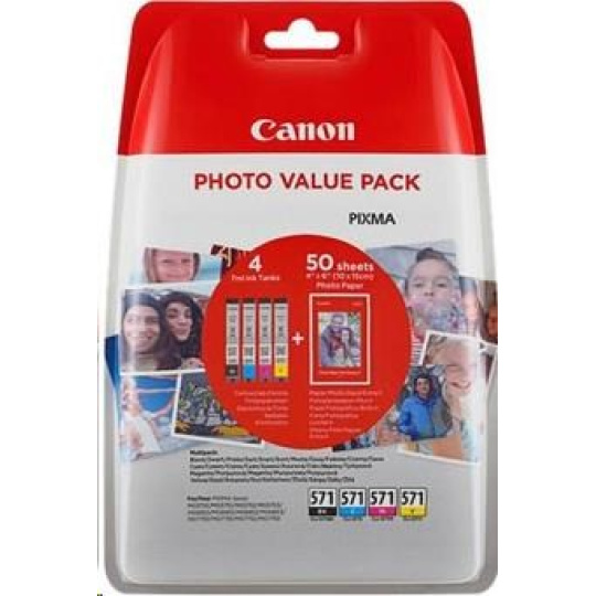 CANON CARTRIDGE CLI-571 C/M/Y/BK MULTI-PACK SEC pro MG575x, MG68x, MG775x, TS505x, TS605x, TS805x, TS905x