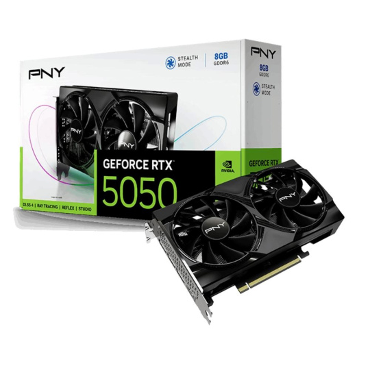 PNY VGA NVIDIA GeForce RTX 5050 Dual Fan 8GB, RTX 5050, 8GB GDDR6, 3xDP, 1xHDMI PNY VGA NVIDIA GeForce RTX 5050 Dual Fan 8GB, RTX 5050, 8GB GDDR6, 3xDP, 1xHDMI