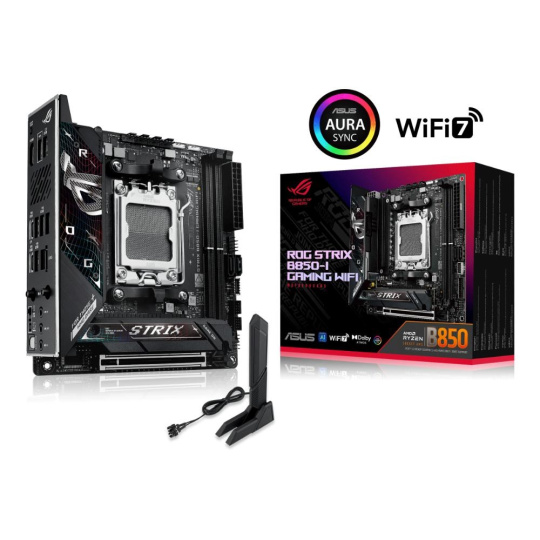 ASUS MB Sc AM5 ROG STRIX B850-I GAMING WIFI, AMD B850, 2xDDR5, 1xThunderbolt, 1xHDMI, WiFi, Mini-ITX