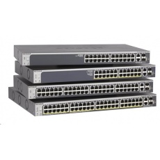 Netgear GS728TX ProSAFE S3300 28-port Gigabit Stackable Smart Switch, 24x gigabit RJ45, 2x 10GbE RJ45, 2x 10GbE SFP+