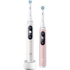 Oral-B iO Series 6 Duo White & Pink Sand set elektrických zubních kartáčků, 5 režimů, AI, časovač Oral-B iO Series 6 Duo White & Pink Sand set elektrických zubních kartáčků, 5 režimů, AI, časovač