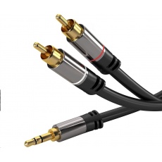 PREMIUMCORD kabel, Jack 3.5mm-2xCINCH M/M 3m