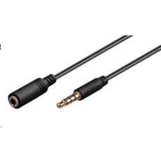 PREMIUMCORD Kabel Jack 3,5mm 4 pinový M/F 1m pro Apple iPhone, iPad, iPod