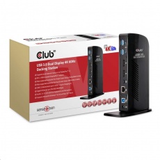 Club3D Dokovací stanice USB-A nebo USB-C Dual Display 4K60Hz (6x USB 3.0/2x DP/Ethernet/USB-B/2x audio)