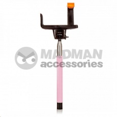 MadMan Selfie tyč DELUXE BT 100 cm růžová (monopod MadMan Selfie tyč DELUXE BT 100 cm růžová (monopod
