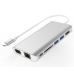 PREMIUMCORD Převodník USB3.1 typ C na HDMI+VGA+RJ45+2xUSB3.0+SD card +3,5mm+PD charge