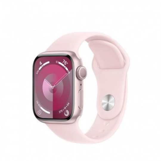 APPLE Watch Series 9 GPS 41mm Pink Aluminium Case with Light Pink Sport Band - M/L