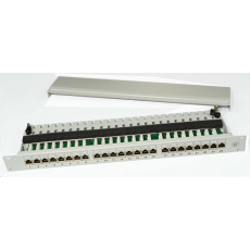 19" Patch panel 24port, FTP, Cat6A, šedý