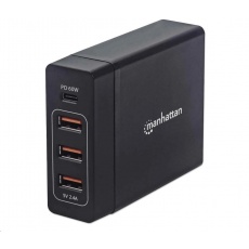 MANHATTAN USB nabíjecí stanice Power Delivery Charging Station – 72 W, černá MANHATTAN USB nabíjecí stanice Power Delivery Charging Station – 72 W, černá