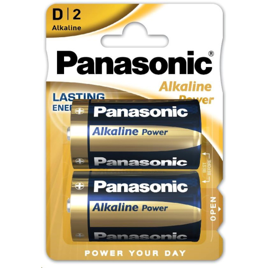 BAZAR - PANASONIC Alkalické baterie Alkaline Power LR20APB/2BP D 1,5V (Blistr 2ks) - Poškozený obal (Komplet)