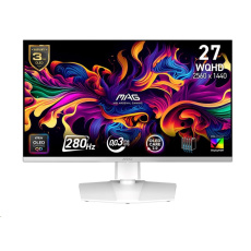 MSI LCD MAG 272QPW QD-OLED X28,26.5" 2560x1440 QD-OLED,280Hz,178/178,250nits,VESA,HDMI,DP,USB-C,Audio,White