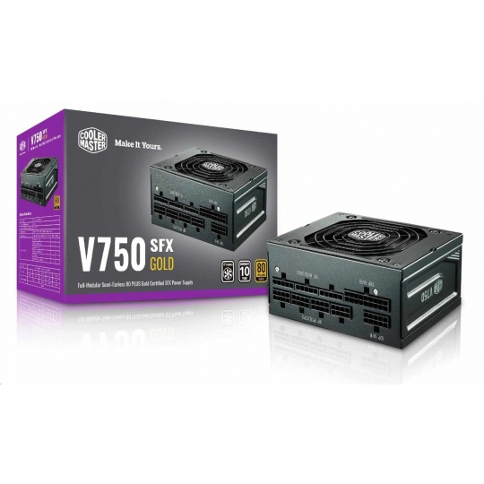 Cooler Master zdroj V750 SFX, 92mm, 80+ Gold, Plně modulární, SFX 3.42