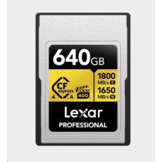 Lexar CFexpress 4.0 Pro Gold, VPG400, R1800/W1650 (Type A) 640GB Lexar CFexpress 4.0 Pro Gold, VPG400, R1800/W1650 (Type A) 640GB