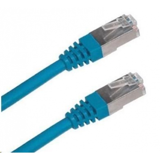 Patch kabel Cat6A, S-FTP - 3m, modrý