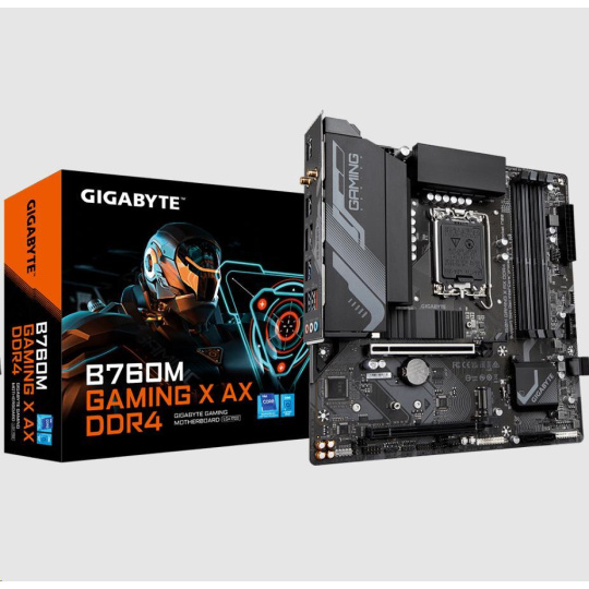 GIGABYTE MB Sc LGA1700 B760M GAMING X AX DDR4, Intel B760, 4xDDR4, 1xDP, 1xHDMI, WI-FI, mATX